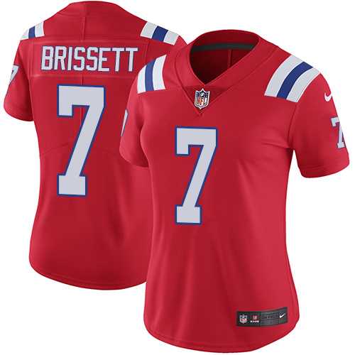 Women's Nike New England Patriots #7 Jacoby Brissett Red Alternate Stitched NFL Vapor Untouchable Limited Jersey