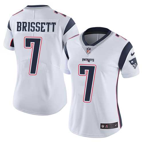 Women's Nike New England Patriots #7 Jacoby Brissett White Stitched NFL Vapor Untouchable Limited Jersey