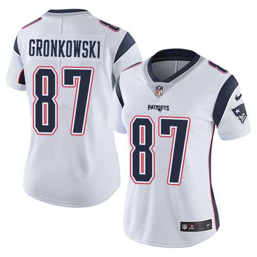 Women's Nike New England Patriots #87 Rob Gronkowski White Stitched NFL Vapor Untouchable Limited Jersey