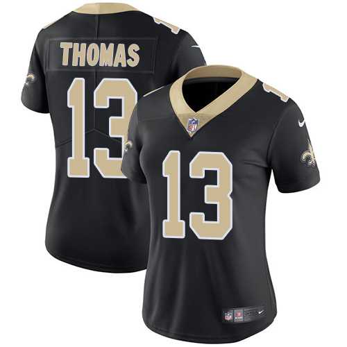 Women's Nike New Orleans Saints #13 Michael Thomas Black Team Color Stitched NFL Vapor Untouchable Limited Jersey
