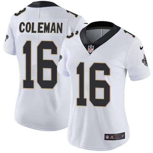 Women's Nike New Orleans Saints #16 Brandon Coleman White Stitched NFL Vapor Untouchable Limited Jersey