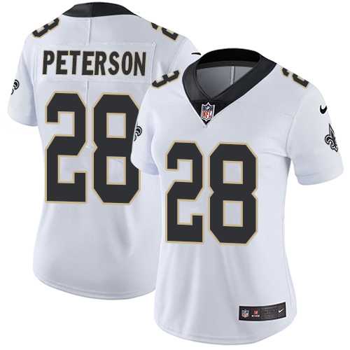 Women's Nike New Orleans Saints #28 Adrian Peterson White Stitched NFL Vapor Untouchable Limited Jersey