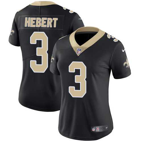 Women's Nike New Orleans Saints #3 Bobby Hebert Black Team Color Stitched NFL Vapor Untouchable Limited Jersey