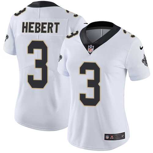 Women's Nike New Orleans Saints #3 Bobby Hebert White Stitched NFL Vapor Untouchable Limited Jersey