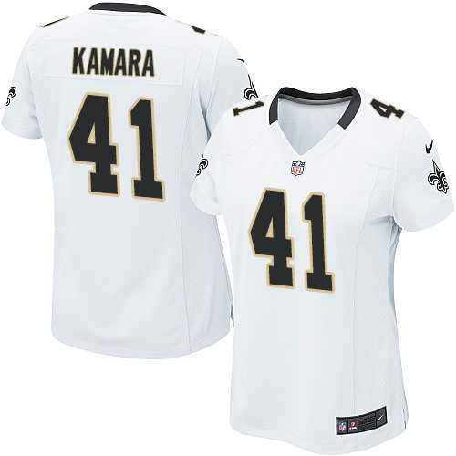 Women's Nike New Orleans Saints #41 Alvin Kamara White Stitched NFL Elite Jersey