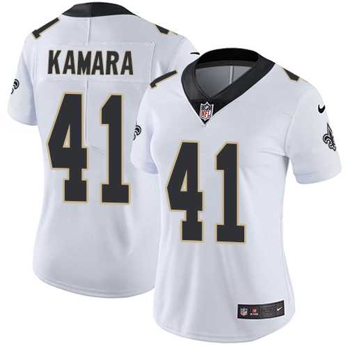 Women's Nike New Orleans Saints #41 Alvin Kamara White Stitched NFL Vapor Untouchable Limited Jersey