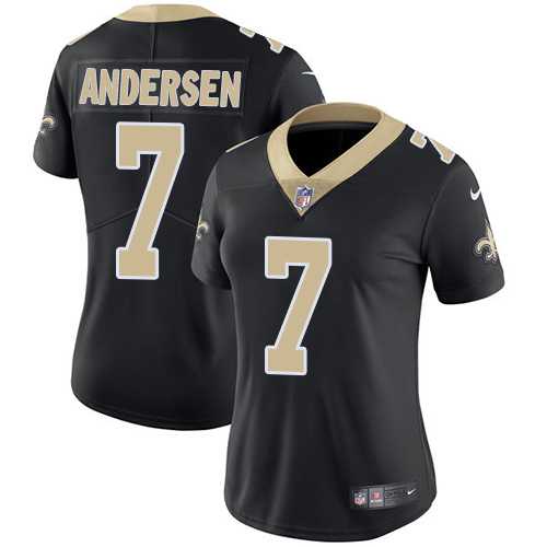 Women's Nike New Orleans Saints #7 Morten Andersen Black Team Color Stitched NFL Vapor Untouchable Limited Jersey