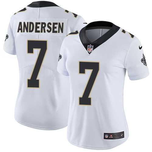 Women's Nike New Orleans Saints #7 Morten Andersen White Stitched NFL Vapor Untouchable Limited Jersey