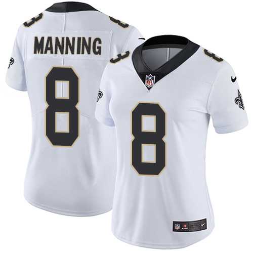 Women's Nike New Orleans Saints #8 Archie Manning White Stitched NFL Vapor Untouchable Limited Jersey
