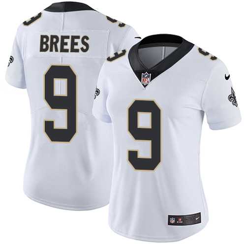 Women's Nike New Orleans Saints #9 Drew Brees White Stitched NFL Vapor Untouchable Limited Jersey