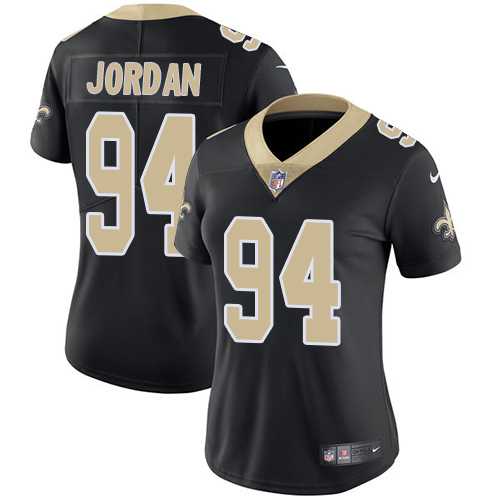 Women's Nike New Orleans Saints #94 Cameron Jordan Black Team Color Stitched NFL Vapor Untouchable Limited Jersey