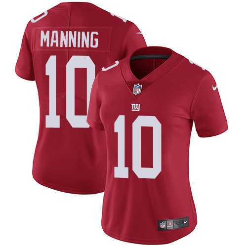 Women's Nike New York Giants #10 Eli Manning Red Alternate Stitched NFL Vapor Untouchable Limited Jersey