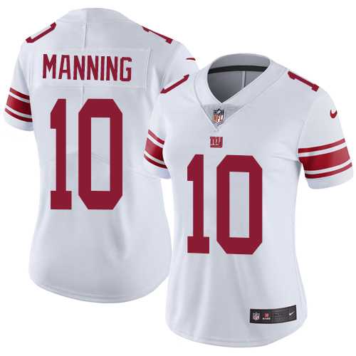 Women's Nike New York Giants #10 Eli Manning White Stitched NFL Vapor Untouchable Limited Jersey