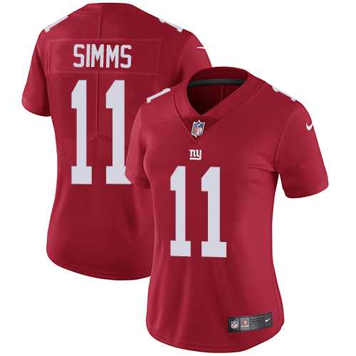 Women's Nike New York Giants #11 Phil Simms Red Alternate Stitched NFL Vapor Untouchable Limited Jersey