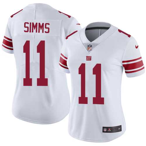 Women's Nike New York Giants #11 Phil Simms White Stitched NFL Vapor Untouchable Limited Jersey