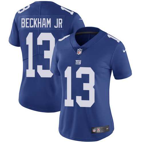 Women's Nike New York Giants #13 Odell Beckham Jr Royal Blue Team Color Stitched NFL Vapor Untouchable Limited Jersey