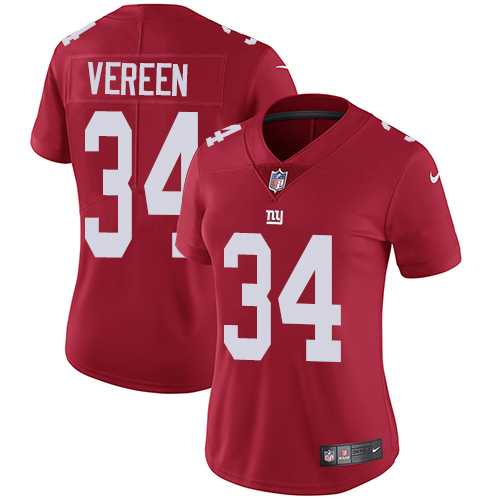Women's Nike New York Giants #34 Shane Vereen Red Alternate Stitched NFL Vapor Untouchable Limited Jersey