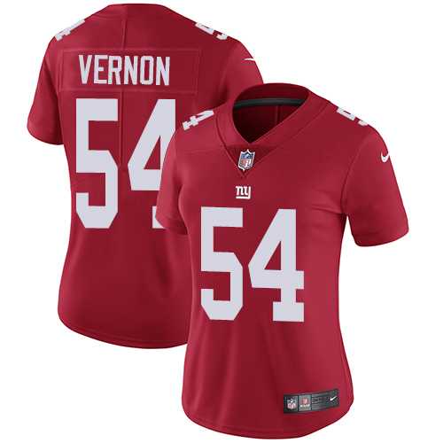 Women's Nike New York Giants #54 Olivier Vernon Red Alternate Stitched NFL Vapor Untouchable Limited Jersey