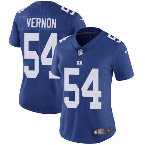 Women's Nike New York Giants #54 Olivier Vernon Royal Blue Team Color Stitched NFL Vapor Untouchable Limited Jersey Women's Nike New York Giants #54 Olivier Vernon Royal Blue Team Color Stitched NFL Vapor Untouchable Limited Jersey