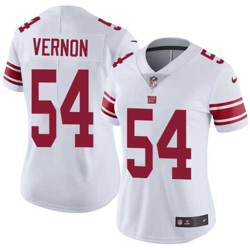 Women's Nike New York Giants #54 Olivier Vernon White Stitched NFL Vapor Untouchable Limited Jersey