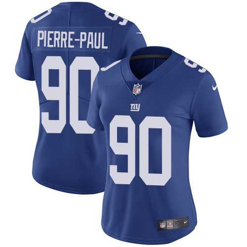 Women's Nike New York Giants #90 Jason Pierre-Paul Royal Blue Team Color Stitched NFL Vapor Untouchable Limited Jersey
