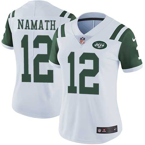 Women's Nike New York Jets #12 Joe Namath White Stitched NFL Vapor Untouchable Limited Jersey