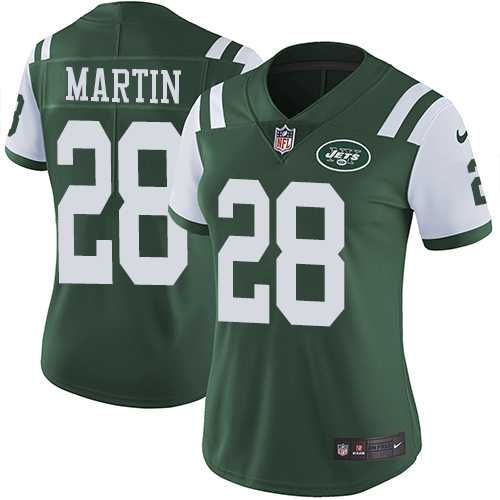 Women's Nike New York Jets #28 Curtis Martin Green Team Color Stitched NFL Vapor Untouchable Limited Jersey