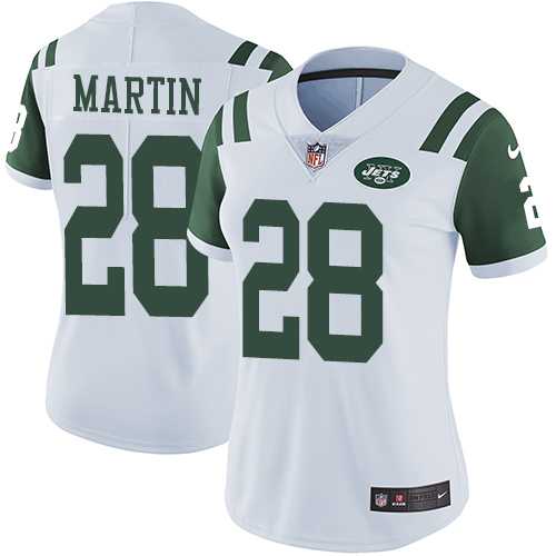 Women's Nike New York Jets #28 Curtis Martin White Stitched NFL Vapor Untouchable Limited Jersey
