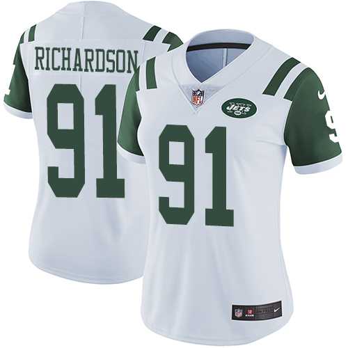 Women's Nike New York Jets #91 Sheldon Richardson White Stitched NFL Vapor Untouchable Limited Jersey
