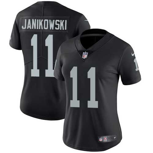 Women's Nike Oakland Raiders #11 Sebastian Janikowski Black Team Color Stitched NFL Vapor Untouchable Limited Jersey