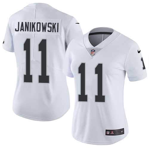Women's Nike Oakland Raiders #11 Sebastian Janikowski White Stitched NFL Vapor Untouchable Limited Jersey