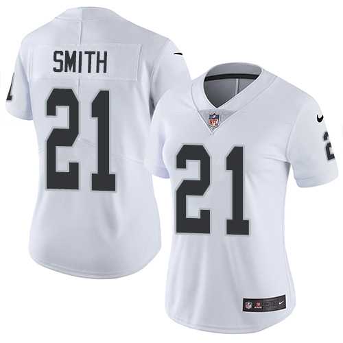 Women's Nike Oakland Raiders #21 Sean Smith White Stitched NFL Vapor Untouchable Limited Jersey