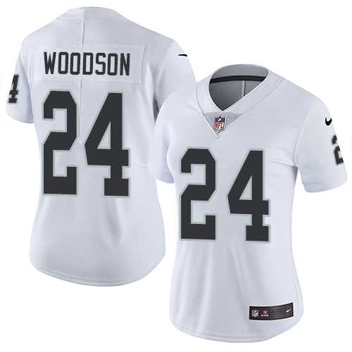 Women's Nike Oakland Raiders #24 Charles Woodson White Stitched NFL Vapor Untouchable Limited Jersey