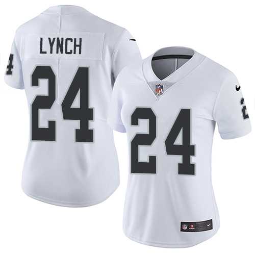 Women's Nike Oakland Raiders #24 Marshawn Lynch White Stitched NFL Vapor Untouchable Limited Jersey
