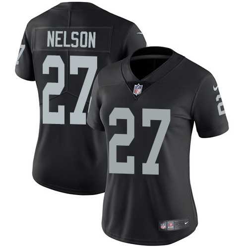 Women's Nike Oakland Raiders #27 Reggie Nelson Black Team Color Stitched NFL Vapor Untouchable Limited Jersey