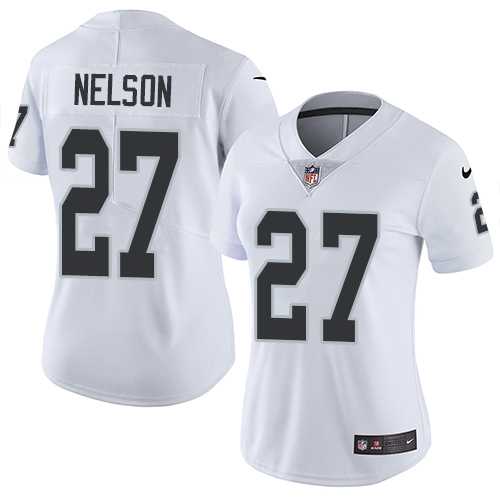 Women's Nike Oakland Raiders #27 Reggie Nelson White Stitched NFL Vapor Untouchable Limited Jersey