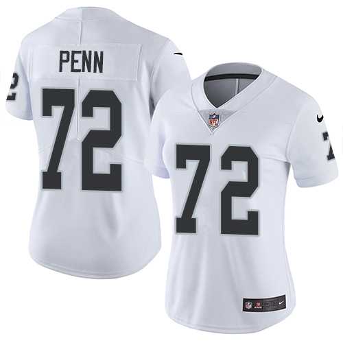 Women's Nike Oakland Raiders #72 Donald Penn White Stitched NFL Vapor Untouchable Limited Jersey