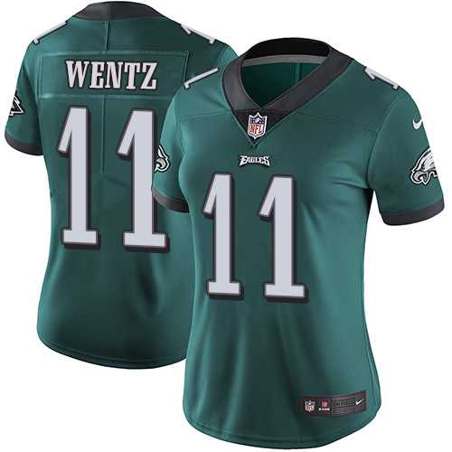 Women's Nike Philadelphia Eagles #11 Carson Wentz Midnight Green Team Color Stitched NFL Vapor Untouchable Limited Jersey