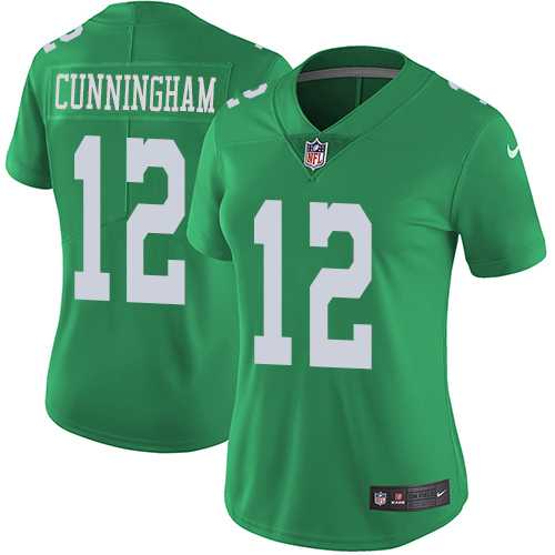 Women's Nike Philadelphia Eagles #12 Randall Cunningham Green Stitched NFL Limited Rush Jersey