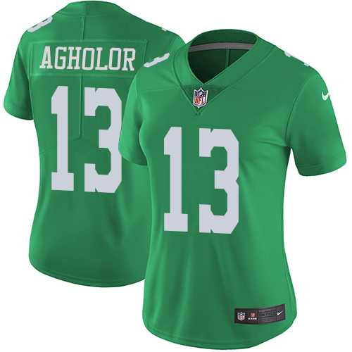 Women's Nike Philadelphia Eagles #13 Nelson Agholor Green Stitched NFL Limited Rush Jersey