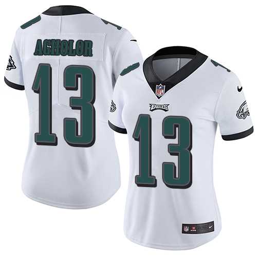Women's Nike Philadelphia Eagles #13 Nelson Agholor White Stitched NFL Vapor Untouchable Limited Jersey