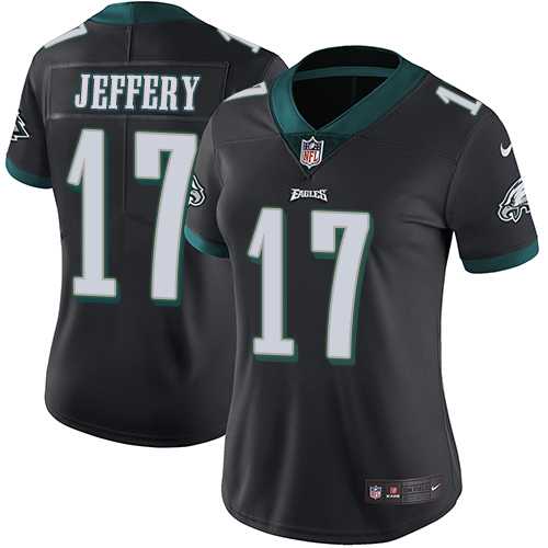 Women's Nike Philadelphia Eagles #17 Alshon Jeffery Black Alternate Stitched NFL Vapor Untouchable Limited Jersey