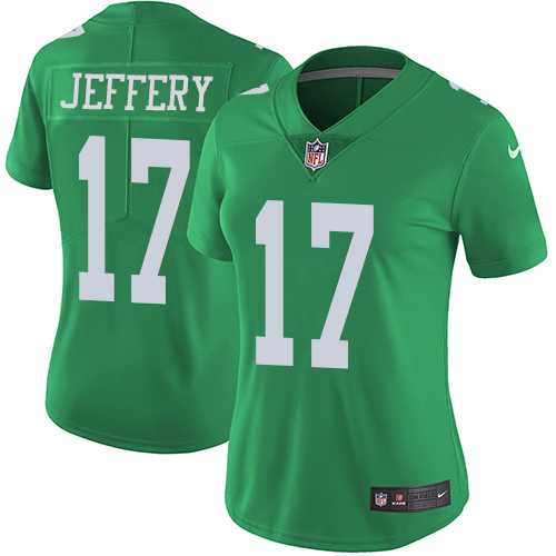 Women's Nike Philadelphia Eagles #17 Alshon Jeffery Green Stitched NFL Limited Rush Jersey