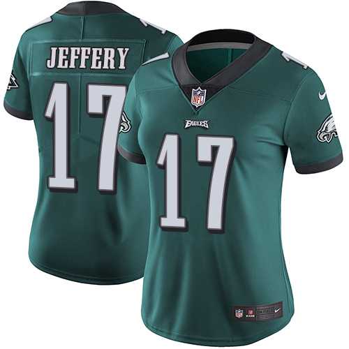 Women's Nike Philadelphia Eagles #17 Alshon Jeffery Midnight Green Team Color Stitched NFL Vapor Untouchable Limited Jersey