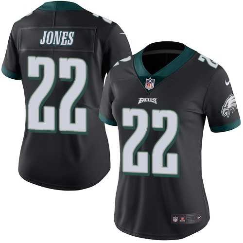 Women's Nike Philadelphia Eagles #22 Sidney Jones Black Stitched NFL Limited Rush Jersey