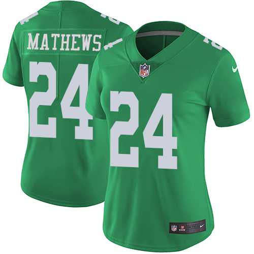 Women's Nike Philadelphia Eagles #24 Ryan Mathews Green Stitched NFL Limited Rush Jersey