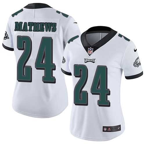 Women's Nike Philadelphia Eagles #24 Ryan Mathews White Stitched NFL Vapor Untouchable Limited Jersey