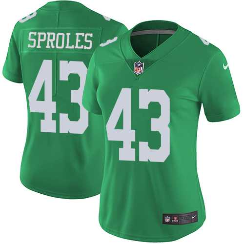 Women's Nike Philadelphia Eagles #43 Darren Sproles Green Stitched NFL Limited Rush Jersey