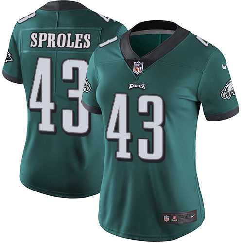 Women's Nike Philadelphia Eagles #43 Darren Sproles Midnight Green Team Color Stitched NFL Vapor Untouchable Limited Jersey