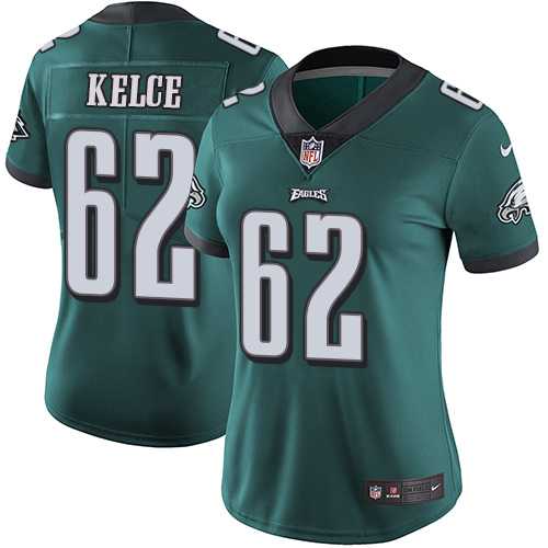 Women's Nike Philadelphia Eagles #62 Jason Kelce Midnight Green Team Color Stitched NFL Vapor Untouchable Limited Jersey